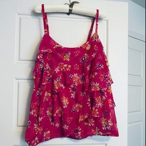 Bright pink ruffle tank top - Torrid size 2